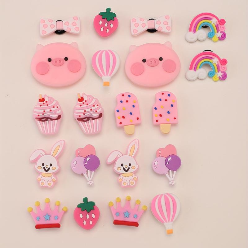 Cartoon Shoes Buckle PVC Pink Piggy Cupcake Bee Shoe Charm DIY Shoe Accessories