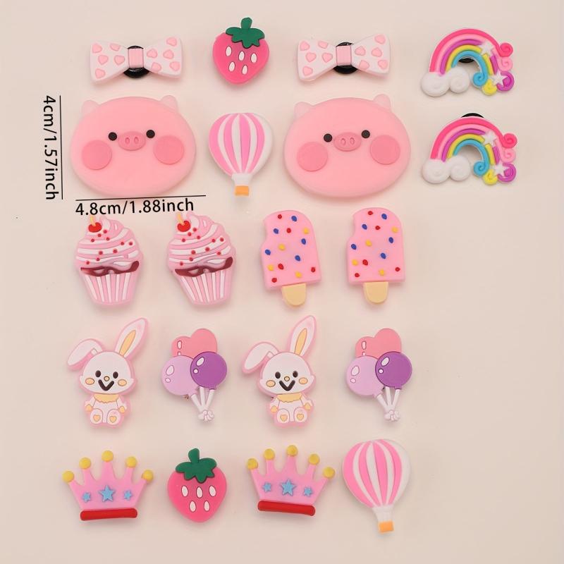 Cartoon Shoes Buckle PVC Pink Piggy Cupcake Bee Shoe Charm DIY Shoe Accessories