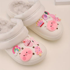 Cartoon Shoes Buckle PVC Pink Piggy Cupcake Bee Shoe Charm DIY Shoe Accessories