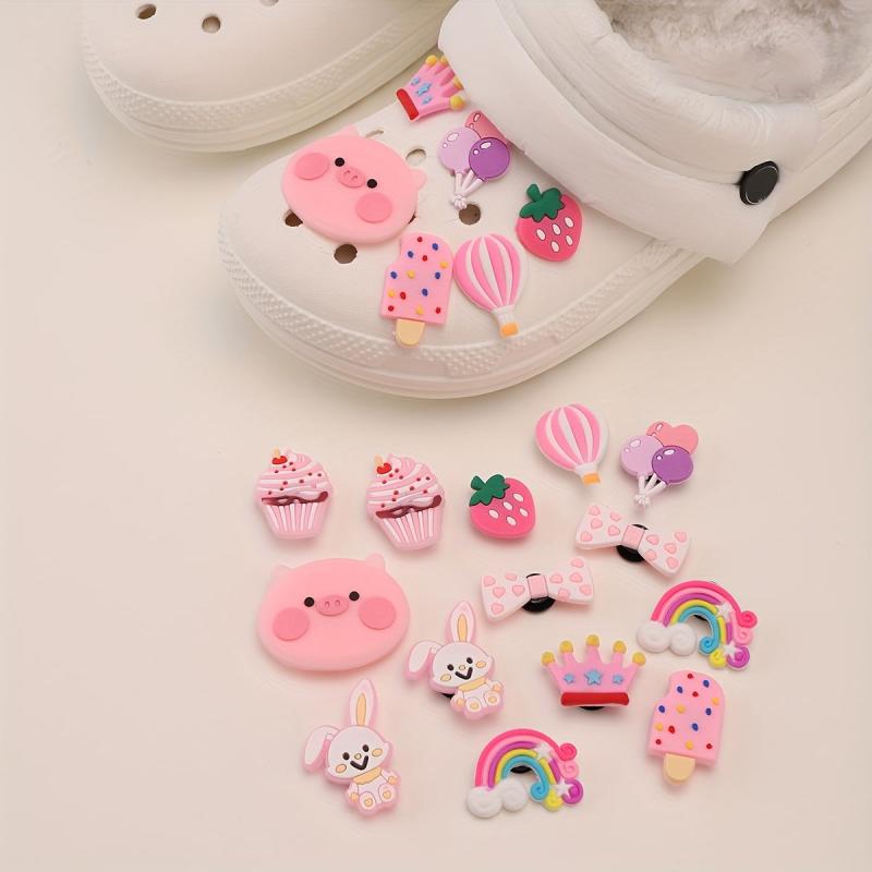 Cartoon Shoes Buckle PVC Pink Piggy Cupcake Bee Shoe Charm DIY Shoe Accessories