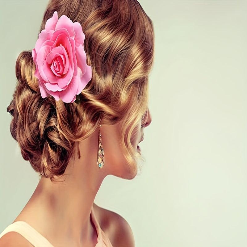 Flower Hair Clip Non-slip Duck Billed Clip Simulation Flower Back Head Hair Clip