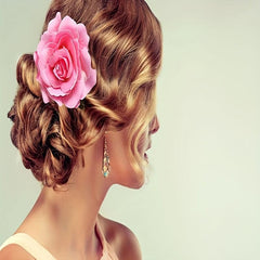 Flower Hair Clip Non-slip Duck Billed Clip Simulation Flower Back Head Hair Clip