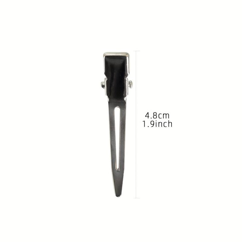 1pc Duck Billed Clip Silvery Hair Clip - Salon Accessories