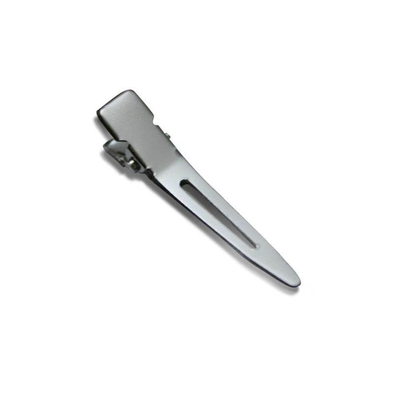 1pc Duck Billed Clip Silvery Hair Clip - Salon Accessories