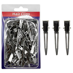 1pc Duck Billed Clip Silvery Hair Clip - Salon Accessories