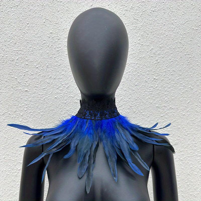 Faux Feather Neck Scarf Halloween Cosplay Costume Accessory