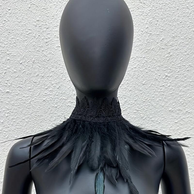 Faux Feather Neck Scarf Halloween Cosplay Costume Accessory