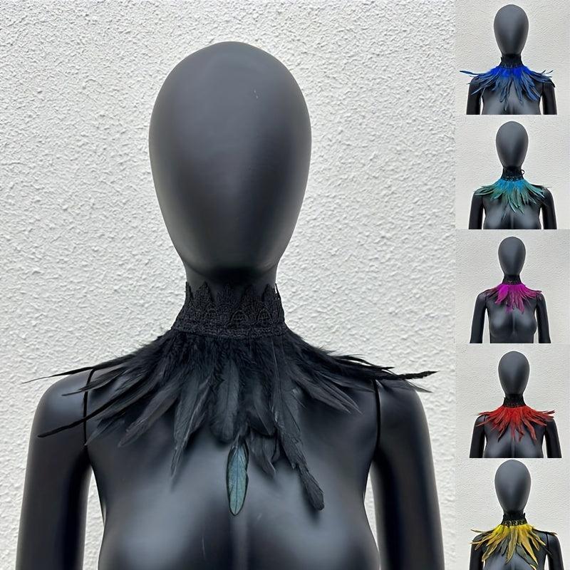 Faux Feather Neck Scarf Halloween Cosplay Costume Accessory