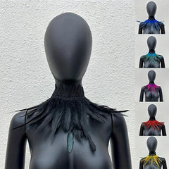 Faux Feather Neck Scarf Halloween Cosplay Costume Accessory