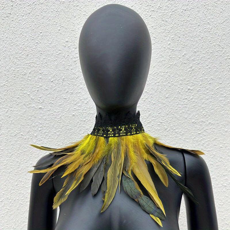 Faux Feather Neck Scarf Halloween Cosplay Costume Accessory