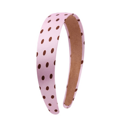 Polka Dot Pattern Silky Headband Wide Brimmed Head Hoop Hair Band Headdress