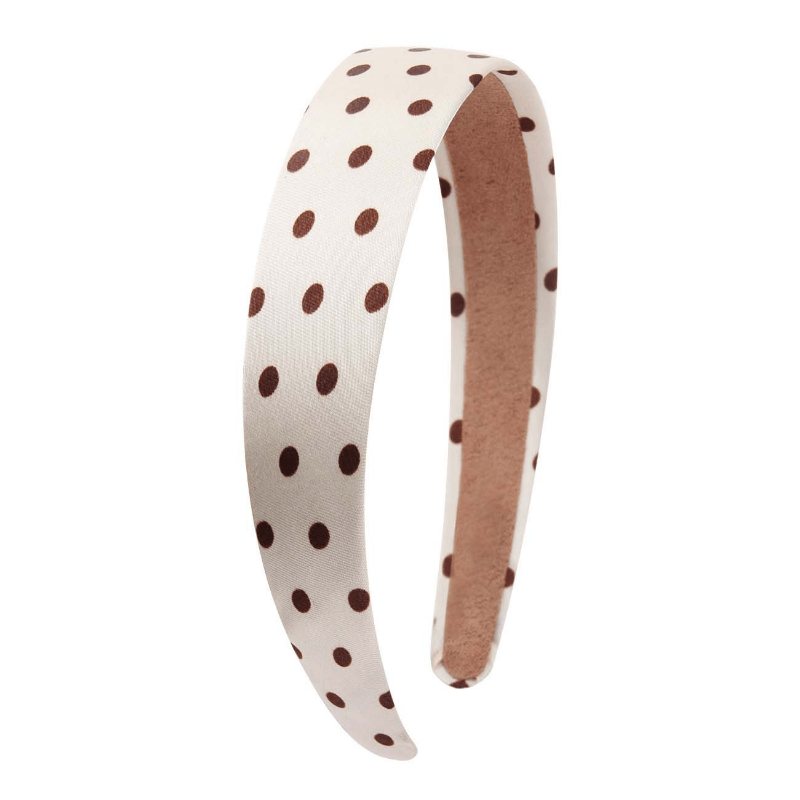 Polka Dot Pattern Silky Headband Wide Brimmed Head Hoop Hair Band Headdress