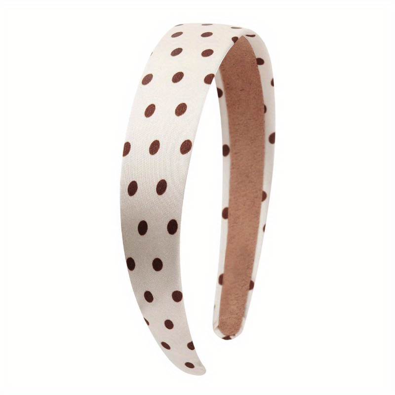 Polka Dot Pattern Silky Headband Wide Brimmed Head Hoop Hair Band Headdress