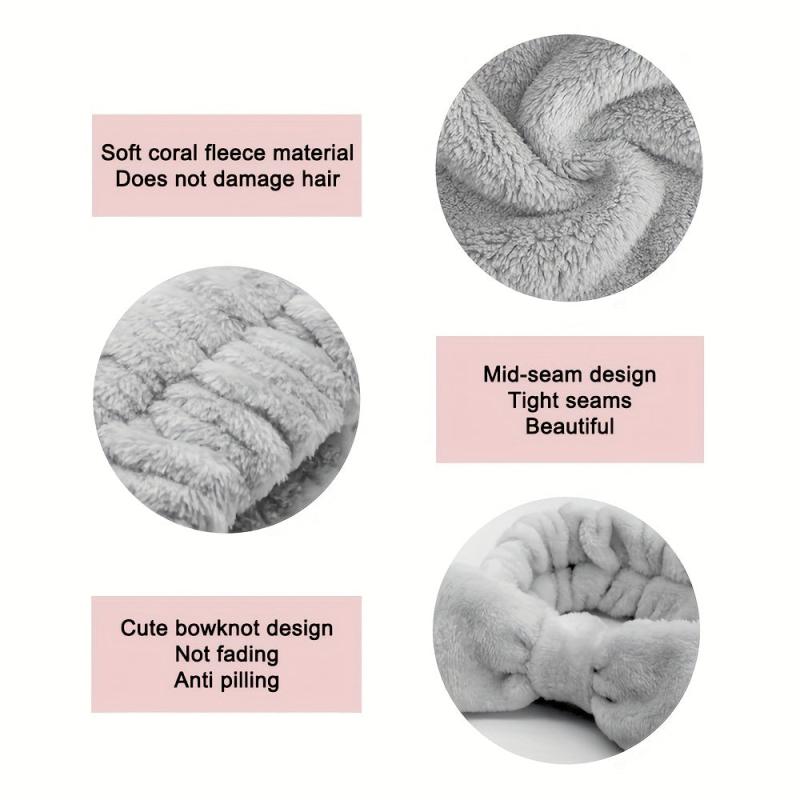 9pcs Women Hair Band Soft Coral Fleece Headband