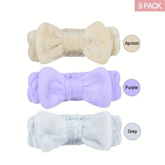 9pcs Women Hair Band Soft Coral Fleece Headband