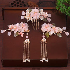 Chinese Style Flower Hair Accessories Set for Women