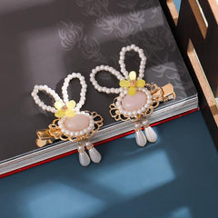 Rabbit Headwear Tassel Flower Pearl Hair Clip Hair Accessories