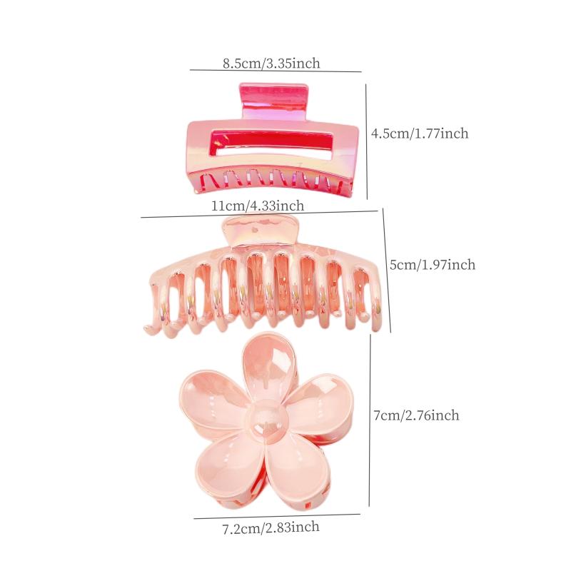 2pcs Plastic Laser Hair Claw Glitter Shark Claw, Hair Accessories For Women