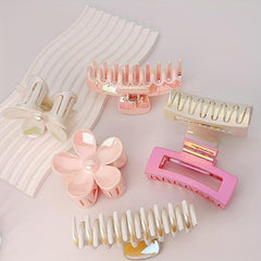 2pcs Plastic Laser Hair Claw Glitter Shark Claw, Hair Accessories For Women