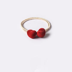 Vintage Red Hair Tie Heart Star Velvet Hair Tie Ponytail Holder