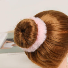 Faux Rabbit Fur Hair Scrunchies Elastic Hair Band 1pc
