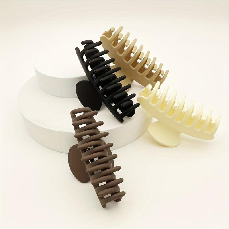 4pcs Matte Solid Hair Claw Shark Claw Ponytail Holder Hair Accessories