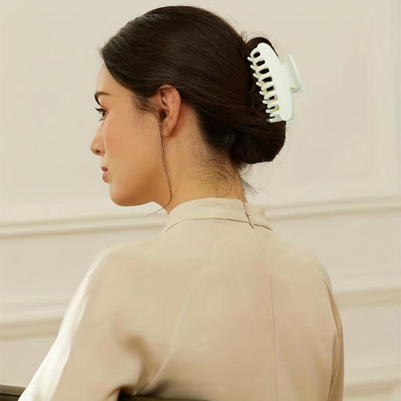 4pcs Matte Solid Hair Claw Shark Claw Ponytail Holder Hair Accessories