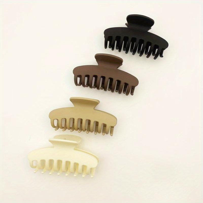 4pcs Matte Solid Hair Claw Shark Claw Ponytail Holder Hair Accessories