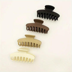 4pcs Matte Solid Hair Claw Shark Claw Ponytail Holder Hair Accessories