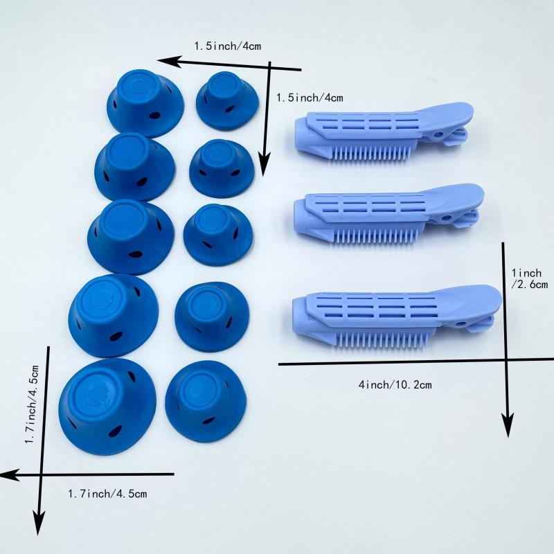 10pcs Mushroom Magic Hair Rollers with 20 Large and 20 Small Silicone Curlers