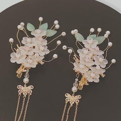 Chinese Flower Hair Clip Non-slip Duck Billed Hair Accessory