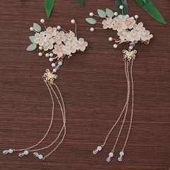 Chinese Flower Hair Clip Non-slip Duck Billed Hair Accessory