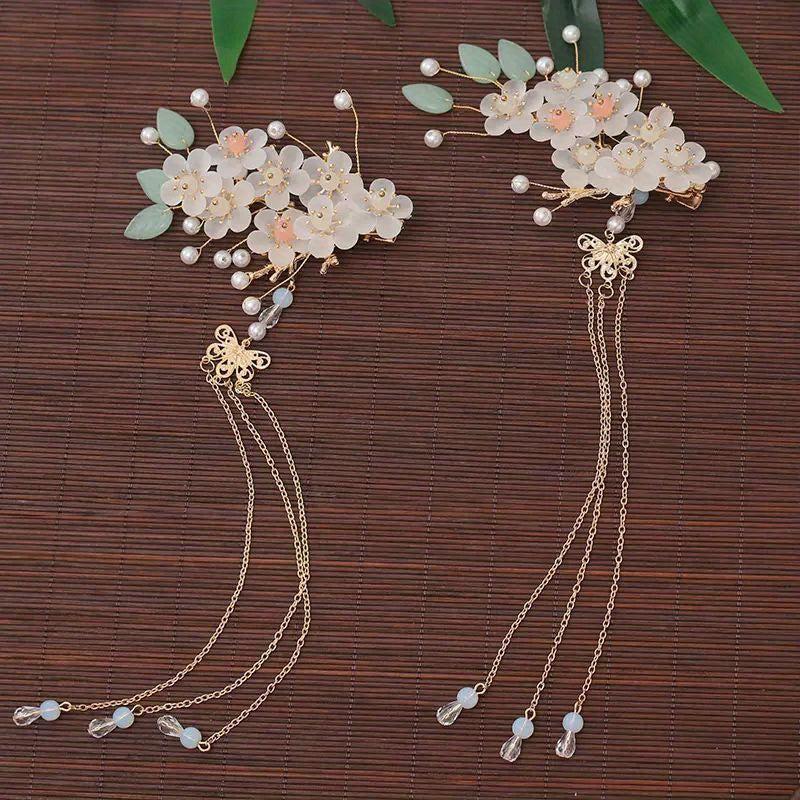 Chinese Flower Hair Clip Non-slip Duck Billed Hair Accessory