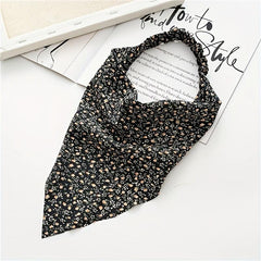 5pcs Floral Print Kerchief Chiffon Elastic Headscarf Triangular Headwear