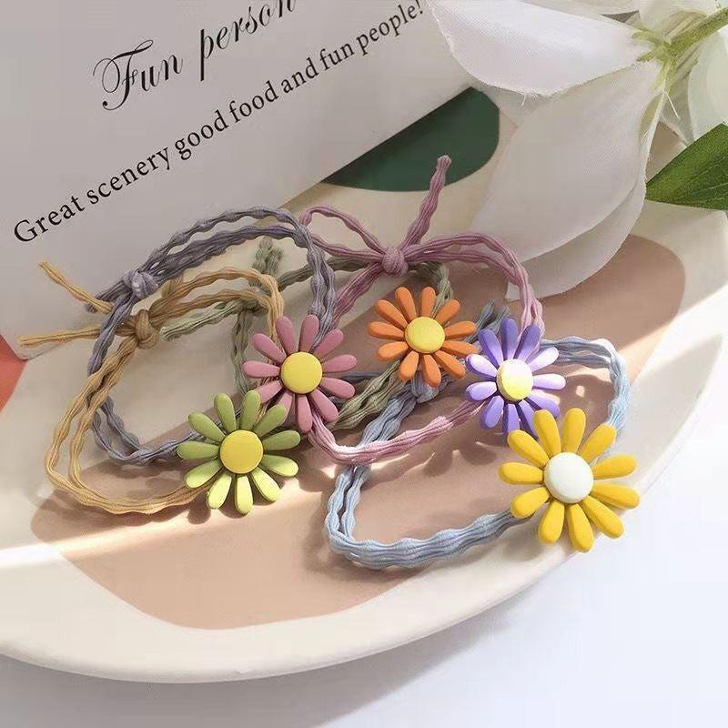 Daisy Flower Hair Tie Knotted Hair Rope Girls Rubber Band Ponytail Holder