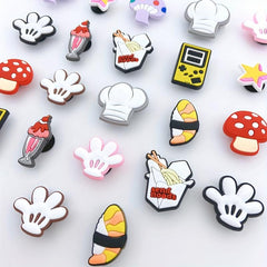 22pcs Cartoon Shoe Charm PVC Soft Rubber DIY Clogs Accessories Buckle Set