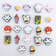 22pcs Cartoon Shoe Charm PVC Soft Rubber DIY Clogs Accessories Buckle Set