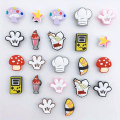 22pcs Cartoon Shoe Charm PVC Soft Rubber DIY Clogs Accessories Buckle Set