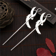 Metal Hairpin Crane Shape Hair Stick Ponytail Holder Women Hair Accessories