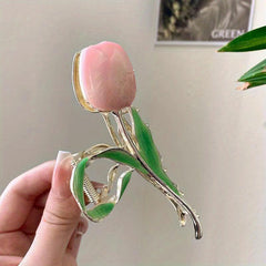 Tulip Hair Claw Large Metal Banana Clip Non Slip Hair Accessory