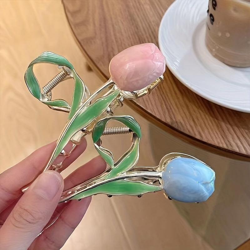 Tulip Hair Claw Large Metal Banana Clip Non Slip Hair Accessory