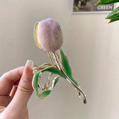 Tulip Hair Claw Large Metal Banana Clip Non Slip Hair Accessory