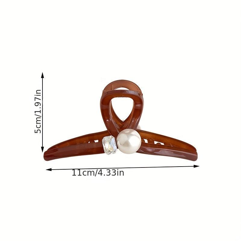 Faux Pearl Rhinestone Hair Claw Female Headwear Shark Claw Hair Accessory