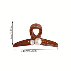 Faux Pearl Rhinestone Hair Claw Female Headwear Shark Claw Hair Accessory
