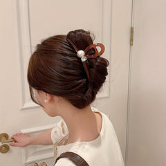Faux Pearl Rhinestone Hair Claw Female Headwear Shark Claw Hair Accessory