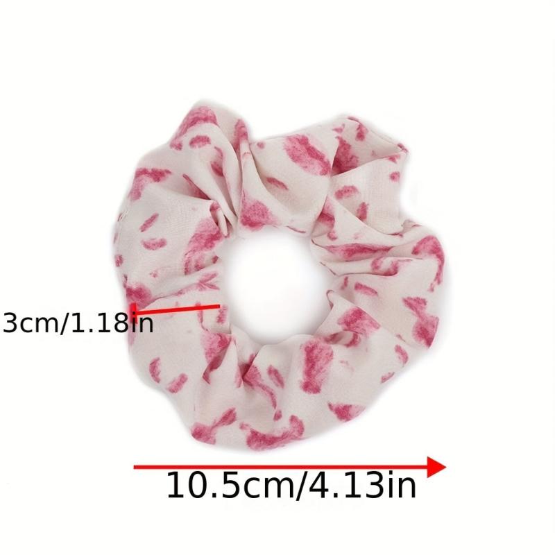 Watercolor Leaf Print Scrunchies Hair Rope Ponytail Holder