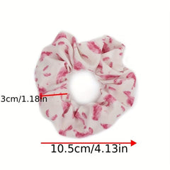 Watercolor Leaf Print Scrunchies Hair Rope Ponytail Holder