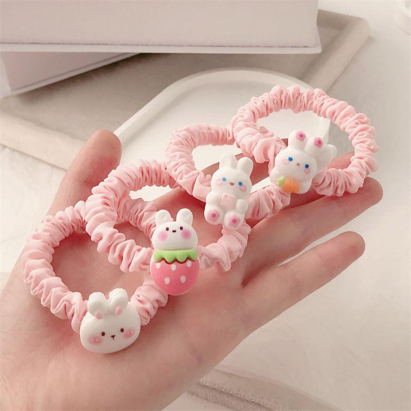 8pcs Rabbit Decor Scrunchies Hair Tie Hair Rope For Kids
