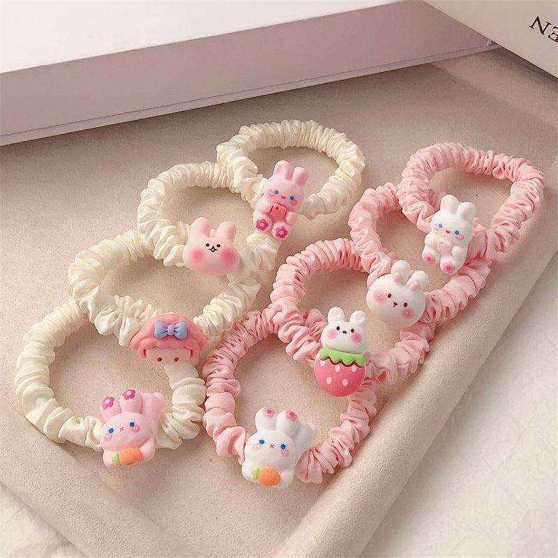 8pcs Rabbit Decor Scrunchies Hair Tie Hair Rope For Kids