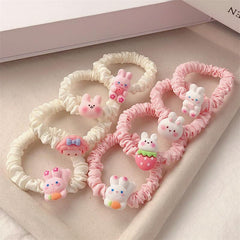 8pcs Rabbit Decor Scrunchies Hair Tie Hair Rope For Kids